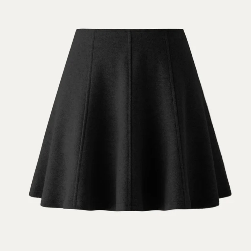 High Waisted Flare Hem Mini Skirt